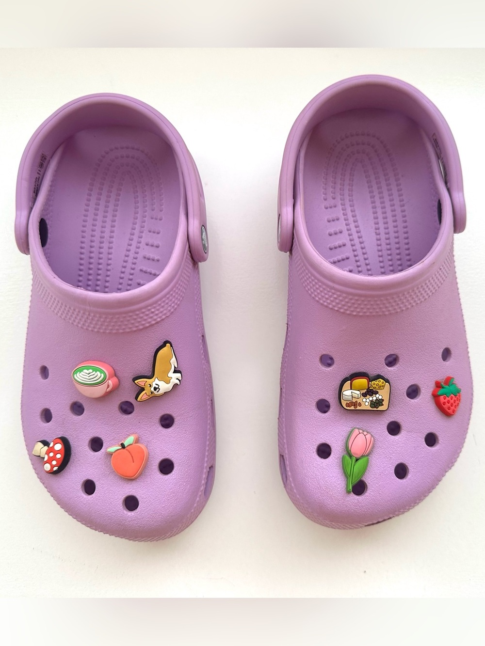 Purple Crocs with Charms